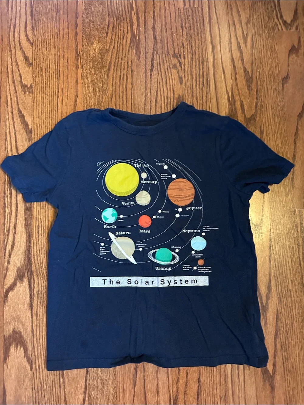 GAP Navy Solar System Graphic Tee with Yellow & Orange Planets
